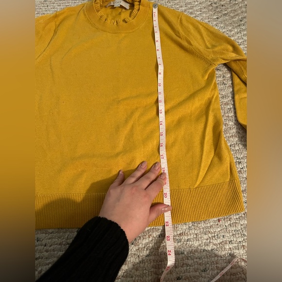 NWOT LOFT  sweater with ruffled neckline - Picture 8 of 9
